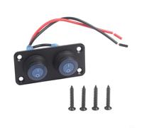 Wlinfetity Panneau d'interrupteur LED 12 V 1-6 vitesses étanche IP67 avec éclairage pour voiture, bateau, camping-car, marine, ABS, aluminium, bleu (2 bleu)