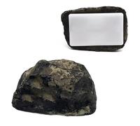 Wlinfetity Pierre masquée d'extérieur - Faux rocher résistant aux intempéries pour un rangement sécurisé des clés, gris-noir, 8,2 x 5,8 x 4,5 cm