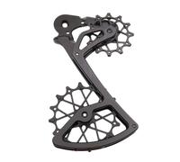 Wlinfetity Plaque de guidage pour dérailleur arrière de vélo avec poulie 12T + 16T, aluminium 7075-T6 usiné CNC pour SRAM 11/12 vitesses type 2/2.1/3 VTT, compatible avec Garbaruk, noir
