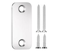 Wlinfetity Plaque de remplissage de trou de bord de porte en acier inoxydable blanc pour trous de pêne dormant ou de bouton inutilisés, panneau d'entrée en métal robuste de 5,6 x 2,8 cm avec vis