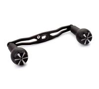 Wlinfetity Poignée de moulinet de pêche pour Daiwa et Abu Garcia, double manivelle en fibre de carbone, longueur 130 mm, noir ou rouge, avec clé et rondelles