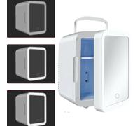 Wlinfetity Réfrigérateur de voiture de 4 L pour cosmétiques avec fonction de refroidissement, design compact et portable pour la maison et la voiture, matériau ABS, cordon d'alimentation de 1,6 m