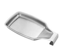 Wlinfetity Repose-cuillère en acier inoxydable pour dessus de cuisinière, comptoir de cuisine, porte-ustensiles de cuisine, 20,5 x 10 cm, argenté, passe au lave-vaisselle, pour louche, spatule, avec