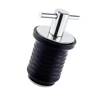 Wlinfetity Siphon à poignée en T pour bateaux et canoës, trappe étanche en caoutchouc et acier inoxydable avec torsion réglable, compatible avec les trous de 25 mm ou 32 mm, noir