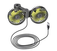 Wlinfetity Ventilateur de siège arrière de voiture à double tête réglable à 360° avec joint flexible et 5 lames, câble USB de 1,8 m, noir
