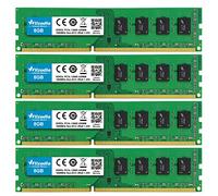 Wlizedle DDR3/DDR3L Mémoire RAM 32Go Kit (4x8Go) 1600MHz CL11 UDIMM Module de Mémoire PC3-12800/PC3L-12800 240-Pin 1,35V/1,5V pour Ordinateur de Bureau, Vert