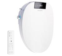 WLJBIDET Siège de Toilette Bidet avec Télécommande, Siège de Bidet Chauffant Électronique avec Eau Chaude et Pression Réglables, Séchage à Air Chaud, Couvercle de Toilette à Fermeture Lente