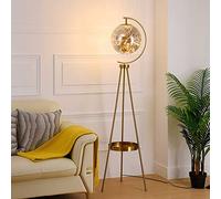 WLKE Lampes standards Salon, lampadaire trépied industriel moderne - Lampe design du milieu du siècle pour salon chambres, abat-jour de style satellite déco réglable sur pied affichage de rangement