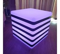 WLKE Veilleuse LED Glow Cube, lumière ambiante carrée lumineuse rayée moderne de 16", 16 couleurs changeantes, 4 modes de flash avec télécommande, lampadaire intérieur/extérieur, bar, tabouret