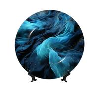WLKSNBVD Assiette décorative en porcelaine anglaise de 17,8 cm - Assiettes à dîner en céramique avec support de présentation - Ornements en céramique pour la maison, le bureau, la décoration murale