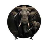 WLKSNBVD Assiette décorative en porcelaine anglaise de 25,4 cm, assiettes à dîner en céramique noire avec support de présentation, assiettes en porcelaine pour décoration murale de maison, bureau