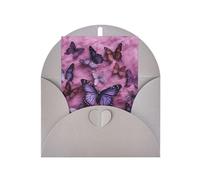 WLKSNBVD Carte de vœux avec enveloppes « All butterflies are on purple background Thinking of You » - 10,2 x 15,2 cm - Cartes vierges pour anniversaire, fête prénatale, félicitations, mariage