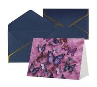 WLKSNBVD Carte de vœux avec enveloppes « All butterflies are on purple background Thinking of You » - 10,2 x 15,2 cm - Cartes vierges pour anniversaire, fête prénatale, félicitations, mariage