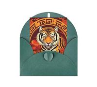 WLKSNBVD Carte de vœux avec enveloppes - Carte vierge « Prosperity in the Year of the Tiger Thinking of You » - 10,2 x 15,2 cm - Pour anniversaire, fête prénatale, félicitations, mariage