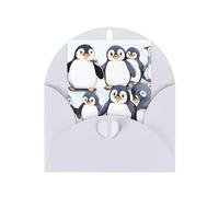 WLKSNBVD Carte de vœux avec enveloppes, de nombreux bébés pingouins mignons esquisse « Thinking of You », carte vierge pour anniversaire, fête prénatale, félicitations, mariage, cartes de remerciement