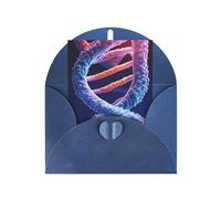 WLKSNBVD Carte de vœux avec enveloppes DNA Genetic Helix Thinking of You Carte vierge pour anniversaire, fête prénatale, félicitations, mariage, remerciements, toutes occasions