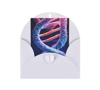 WLKSNBVD Carte de vœux avec enveloppes DNA Genetic Helix Thinking of You Carte vierge pour anniversaire, fête prénatale, félicitations, mariage, remerciements, toutes occasions