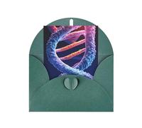 WLKSNBVD Carte de vœux avec enveloppes DNA Genetic Helix Thinking of You Carte vierge pour anniversaire, fête prénatale, félicitations, mariage, remerciements, toutes occasions