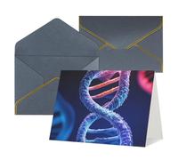 WLKSNBVD Carte de vœux avec enveloppes DNA Genetic Helix Thinking of You Carte vierge pour anniversaire, fête prénatale, félicitations, mariage, remerciements, toutes occasions