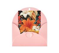 WLKSNBVD Carte de vœux avec enveloppes, fleurs et carte hawaïenne « Thinking of You » - Carte vierge pour anniversaire, fête prénatale, félicitations, mariage, remerciements, toutes occasions
