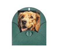 WLKSNBVD Carte de vœux avec enveloppes Golden Retriever Thinking of You 10,2 x 15,2 cm, cartes vierges pour anniversaire, fête prénatale, félicitations, mariage, cartes de remerciement, toutes les