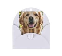 WLKSNBVD Carte de vœux avec enveloppes Golden Retriever Thinking of You 10,2 x 15,2 cm, cartes vierges pour anniversaire, fête prénatale, félicitations, mariage, cartes de remerciement, toutes les