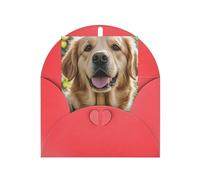 WLKSNBVD Carte de vœux avec enveloppes Golden Retriever Thinking of You 10,2 x 15,2 cm, cartes vierges pour anniversaire, fête prénatale, félicitations, mariage, cartes de remerciement, toutes les