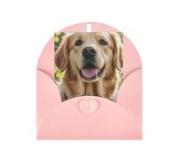 WLKSNBVD Carte de vœux avec enveloppes Golden Retriever Thinking of You 10,2 x 15,2 cm, cartes vierges pour anniversaire, fête prénatale, félicitations, mariage, cartes de remerciement, toutes les