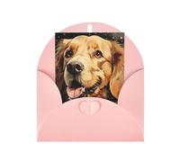 WLKSNBVD Carte de vœux avec enveloppes Golden Retriever Thinking of You 10,2 x 15,2 cm, cartes vierges pour anniversaire, fête prénatale, félicitations, mariage, cartes de remerciement, toutes les
