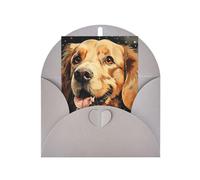 WLKSNBVD Carte de vœux avec enveloppes Golden Retriever Thinking of You 10,2 x 15,2 cm, cartes vierges pour anniversaire, fête prénatale, félicitations, mariage, cartes de remerciement, toutes les