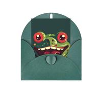 WLKSNBVD Carte de vœux avec enveloppes grenouille avec bouche ouverte « Thinking of You » - Carte vierge pour anniversaire, fête prénatale, félicitations, mariage, remerciements, toutes occasions