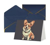 WLKSNBVD Carte de vœux avec enveloppes, illustration de chien corgi mignon « Thinking of You », carte vierge pour anniversaire, fête prénatale, félicitations, mariage, cartes de remerciement, toutes
