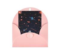 WLKSNBVD Carte de vœux avec enveloppes Motif astronautes et planètes pensant à toi 10 x 15 cm Cartes vierges pour anniversaire, fête prénatale, félicitations, mariage, remerciements, toutes occasions