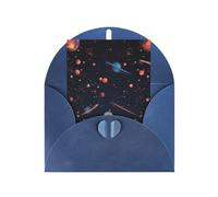 WLKSNBVD Carte de vœux avec enveloppes Motif astronautes et planètes pensant à toi 10 x 15 cm Cartes vierges pour anniversaire, fête prénatale, félicitations, mariage, remerciements, toutes occasions