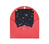 WLKSNBVD Carte de vœux avec enveloppes Motif astronautes et planètes pensant à toi 10 x 15 cm Cartes vierges pour anniversaire, fête prénatale, félicitations, mariage, remerciements, toutes occasions