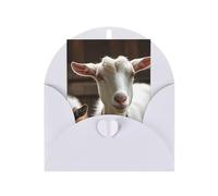 WLKSNBVD Carte de vœux avec enveloppes - Motif chèvre mignonne qui pense à toi - Carte vierge pour anniversaire, fête prénatale, félicitations, mariage, remerciements, toutes occasions
