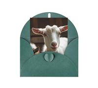 WLKSNBVD Carte de vœux avec enveloppes - Motif chèvre mignonne qui pense à toi - Carte vierge pour anniversaire, fête prénatale, félicitations, mariage, remerciements, toutes occasions