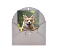 WLKSNBVD Carte de vœux avec enveloppes Motif chien Corgi courant sur le chemin de fer Thinking of You Carte vierge pour anniversaire, fête prénatale, félicitations, mariage, remerciements, toutes