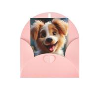 WLKSNBVD Carte de vœux avec enveloppes - Motif chien mignon qui pense à toi - Carte vierge pour anniversaire, fête prénatale, félicitations, mariage, remerciements, toutes occasions