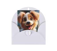 WLKSNBVD Carte de vœux avec enveloppes - Motif chien mignon qui pense à toi - Carte vierge pour anniversaire, fête prénatale, félicitations, mariage, remerciements, toutes occasions