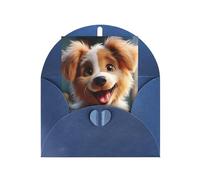 WLKSNBVD Carte de vœux avec enveloppes - Motif chien mignon qui pense à toi - Carte vierge pour anniversaire, fête prénatale, félicitations, mariage, remerciements, toutes occasions