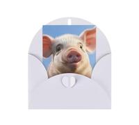 WLKSNBVD Carte de vœux avec enveloppes - Motif cochon mignon qui pense à toi - Carte vierge pour anniversaire, fête prénatale, félicitations, mariage, remerciements, toutes occasions