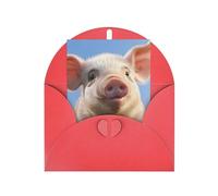 WLKSNBVD Carte de vœux avec enveloppes - Motif cochon mignon qui pense à toi - Carte vierge pour anniversaire, fête prénatale, félicitations, mariage, remerciements, toutes occasions