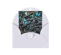 WLKSNBVD Carte de vœux avec enveloppes Motif codage Carte « Thinking of You » - Carte vierge pour anniversaire, fête prénatale, félicitations, mariage, remerciements, toutes occasions