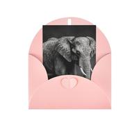 WLKSNBVD Carte de vœux avec enveloppes, motif éléphant noir et blanc pensant à vous, carte vierge pour anniversaire, fête prénatale, félicitations, mariage, remerciements, toutes occasions