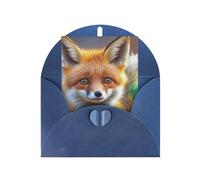 WLKSNBVD Carte de vœux avec enveloppes - Motif renard mignon qui pense à toi - 10,2 x 15,2 cm - Cartes vierges pour anniversaire, fête prénatale, félicitations, mariage, remerciements, toutes
