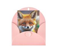 WLKSNBVD Carte de vœux avec enveloppes - Motif renard mignon qui pense à toi - 10,2 x 15,2 cm - Cartes vierges pour anniversaire, fête prénatale, félicitations, mariage, remerciements, toutes