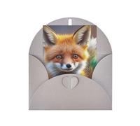 WLKSNBVD Carte de vœux avec enveloppes - Motif renard mignon qui pense à toi - 10,2 x 15,2 cm - Cartes vierges pour anniversaire, fête prénatale, félicitations, mariage, remerciements, toutes