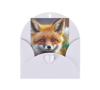 WLKSNBVD Carte de vœux avec enveloppes - Motif renard mignon qui pense à toi - 10,2 x 15,2 cm - Cartes vierges pour anniversaire, fête prénatale, félicitations, mariage, remerciements, toutes