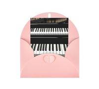 WLKSNBVD Carte de vœux avec enveloppes, noir et blanc, touches de piano, carte « Thinking of You », carte vierge pour anniversaire, fête prénatale, félicitations, mariage, cartes de remerciement